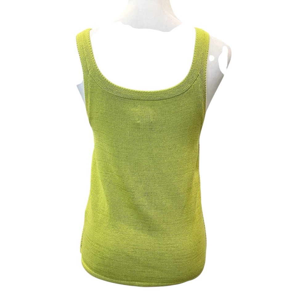 Nic+Zoe Mesh Stitch Knit Tank Top Sleeveless Grasshopper Green S NWT - Picture 7 of 15
